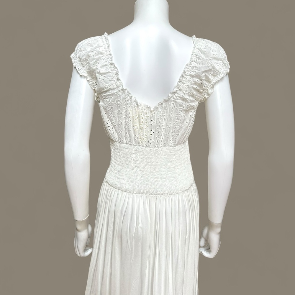 Solitaire Swim White Eyelet Maxi Tiered Dress, NWT, M - Picture 9 of 15